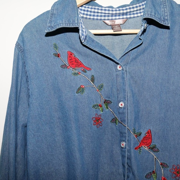 Embroidered Denim Shirt - Picture 3 of 8